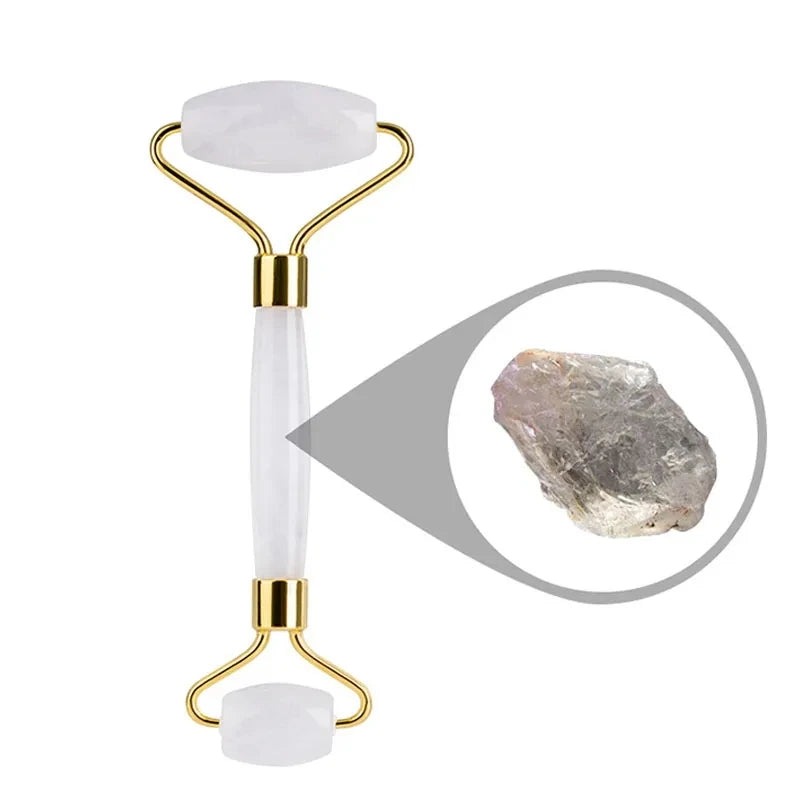 5PCS Natural Jade & Quartz Facial Roller Set